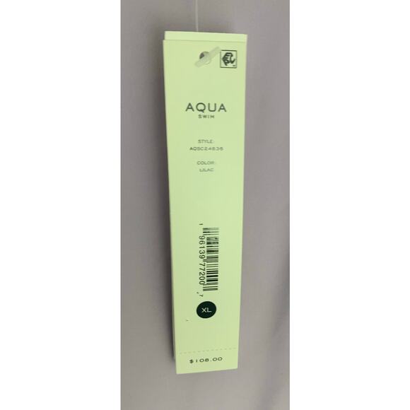 Aqua Swimwear Scalloped One pc Swimsuit NWT XL Light Lilac - Picture 9 of 10